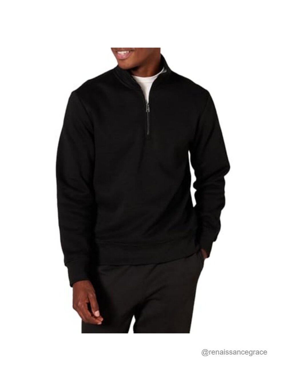 Men's Regular Fit Long-Sleeve Quarter-Zip Fleece Sweatshirt with Mock Neck